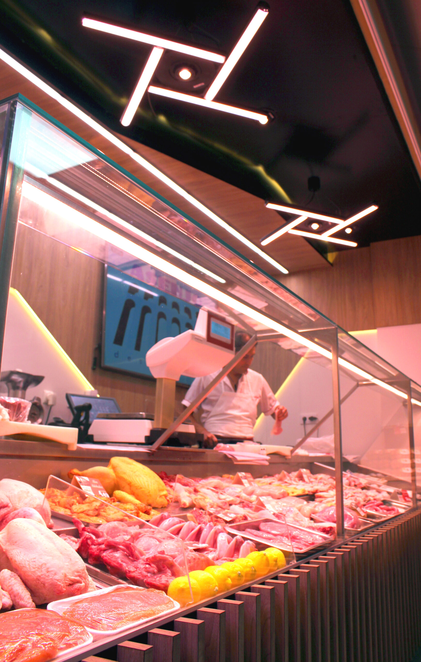 luminaria con forma de estrella para polleria