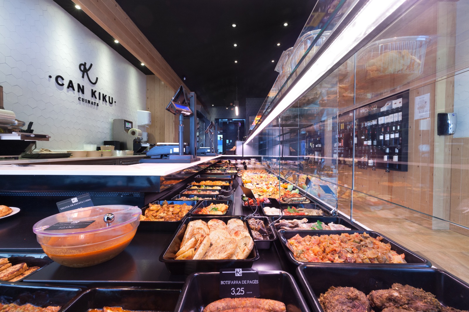 iluminación de mostrador de platos preparados