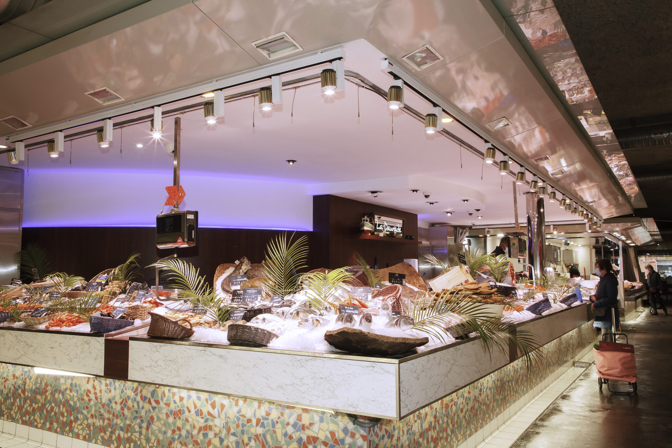 iluminacion de marisco y pescado